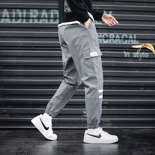 Wiosna/jesień czarne/szare męskie spodnie cargo Casual Harajuku Sweatpant w stylu biegaczy męskie spodnie kostki baggy haremowe 8XL
