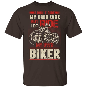 Koszulka męska - Biker T-shirt śmieszna dla żony Biker, bez własnego roweru
