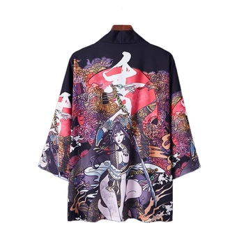 Kimonos kobieta 2020 - japońskie Kimono Cardigan koszula Cosplay bluzka Yukata lato Kimono plażowe Q855 dla kobiet