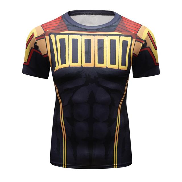 Nowa męska sportowa koszulka letnia z krótkim rękawem - kompresja, oddychająca, szybkoschnąca - tanie ubrania i akcesoria