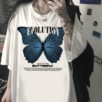 T-shirt damski z krótkim rękawem, w za dużym rozmiarze, inspirowany kulturą Harajuku, hip-hopem i estetyką goth