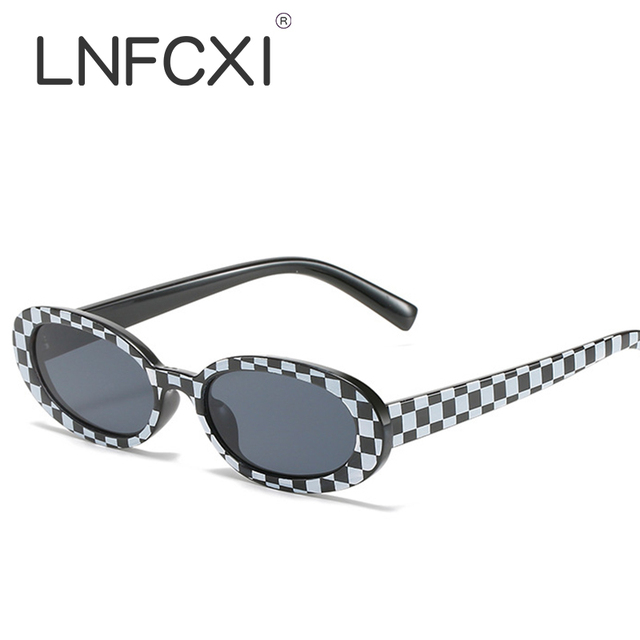 Okulary przeciwsłoneczne LVNFCXI czarne z białymi paskami - luksusowy design vintage - tanie ubrania i akcesoria