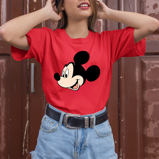 Nowoczesna damska koszulka z nadrukiem Mickey Mouse Disney Vetement - tanie ubrania i akcesoria