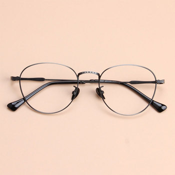 Wysokiej jakości metalowe okulary optyczne okrągłe retro ultralight dla mężczyzn i kobiet - model 50249