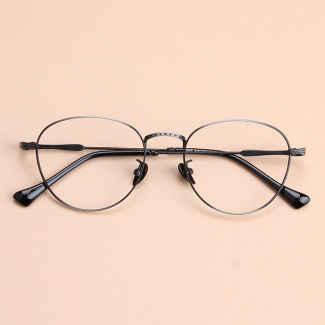 Wysokiej jakości metalowe okulary optyczne okrągłe retro ultralight dla mężczyzn i kobiet - model 50249 - tanie ubrania i akcesoria