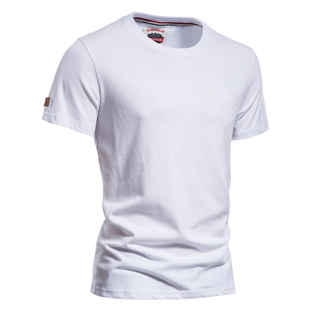 Koszulka męska NEGIZBER - idealna na lato, 100% bawełny, O-neck, jakość i wygoda, jednolity kolor - tanie ubrania i akcesoria