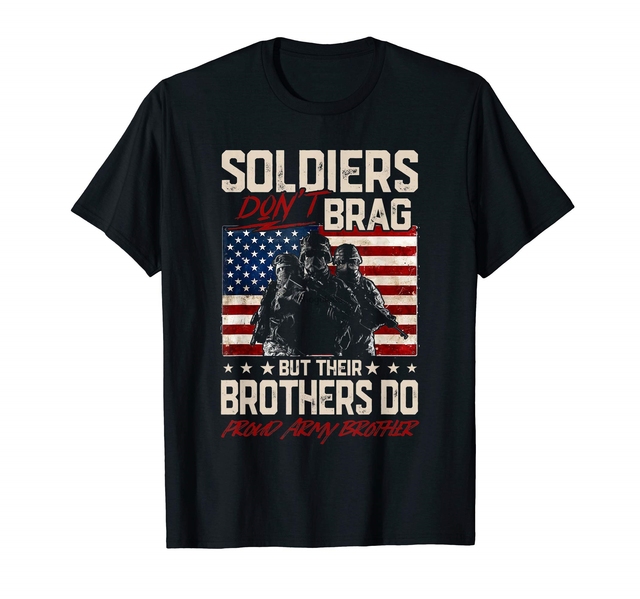 Koszulka męska dla braci, dumnych żołnierzy armii - tanie ubrania i akcesoria