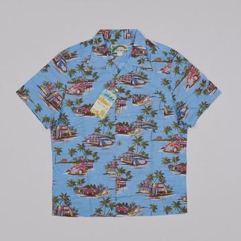 Gorące pręty samochód Surf - hawajskie koszule z grafiką na letnią plażę, wykonane z bawełny, koszule nieformalne z kolekcji BOB DONG