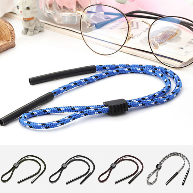 Regulowany łańcuszek sportowy do okularów przeciwsłonecznych - elastyczny pasek na szyję z przewodem poliestrowym - tanie ubrania i akcesoria