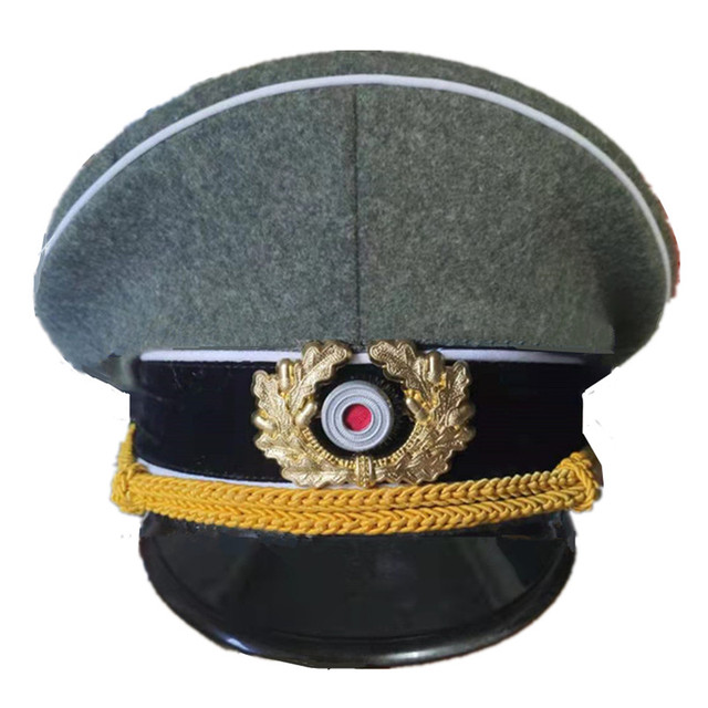 Czapka niemiecka II wojna światowa - polne Marshal's officer, najwyższa klasa generałów, szara etykieta, zgodna z filmem lub programem telewizyjnym, kolekcja Cosplay - tanie ubrania i akcesoria