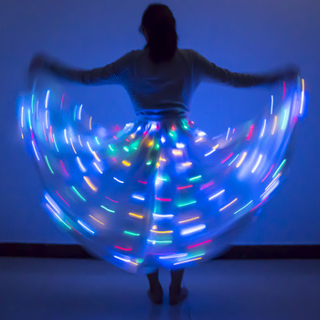Multikolorowa LED spódnica do tańca brzucha - kostium sceniczny dla pań