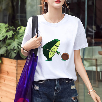 Modne damskie koszulki graficzne z krótkim rękawem 2020 z nadrukiem awokado
