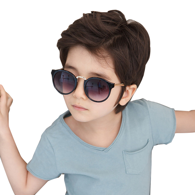 Okrągłe metalowe okulary przeciwsłoneczne dla dzieci - chłopcy/dziewczynki, moda vintage, niemowlę, ochrona UV400 - tanie ubrania i akcesoria