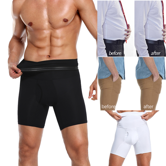 Męska bielizna modelująca brzuch spodenki wyszczuplające o wysokim staniku i bezszwowe przycinanie bokserki - tanie ubrania i akcesoria