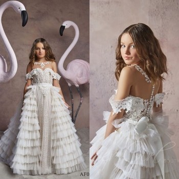 Sukienki Princess Flower dla dziewczynek na ślub, urodziny i pierwszą komunię