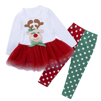 Nowy zestaw kostiumów świątecznych dla dziewczynek: Romper Kids Pant, idealny prezent na Boże Narodzenie i Nowy Rok!