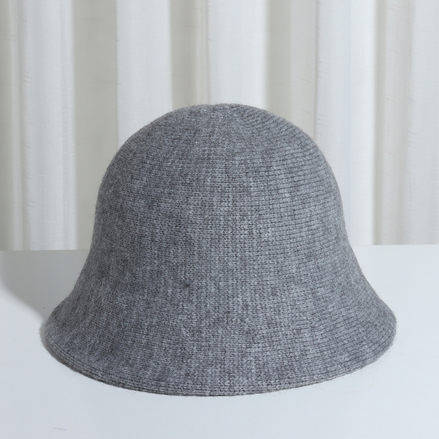 Moda zimowa 2021 - damska czapka typu Bucket z futrem, czarna+ - tanie ubrania i akcesoria