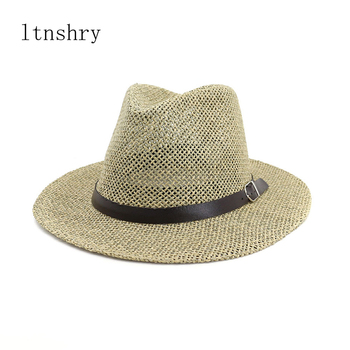 Nowy kapelusz fedora Panama 2021 z paskiem, plażowy sombrero słomkowy dla kobiet, ochrona UV