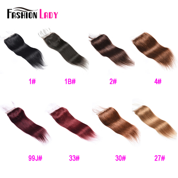 Zamknięcie koronkowe Fashion Lady 4x4 do włosów brazylijskich 10-20 cali, 8 kolorów do wyboru