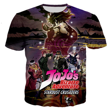 3D Koszulka Anime JoJo's Bizarre Adventure dla Mężczyzn i Kobiet - Casual Harajuku Style T-shirt Streetwear - Rozmiary od 2XS do 5XL