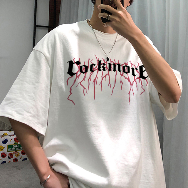 Oversize T-shirt dla kobiet w stylu punkowo-gotyckim z nutką hip-hopu i Harajuku - tanie ubrania i akcesoria