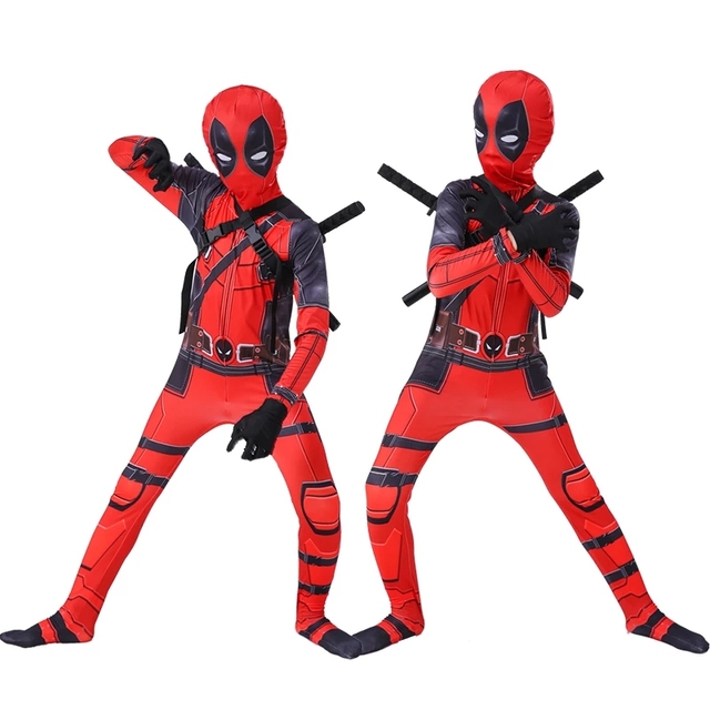 Przebranie na karnawał dla chłopców- Deadpool Superpool, maska, kombinezon, kostium na Halloween, body - tanie ubrania i akcesoria