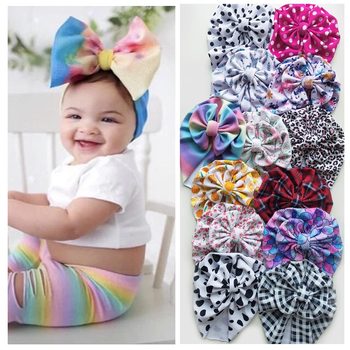 Czapka Turban dla Dzieci - Wafelkowy Materiał - Kwiatowe Wzory - Kolorowe Linki - Dla Chłopców i Dziewczynek - Noworodek