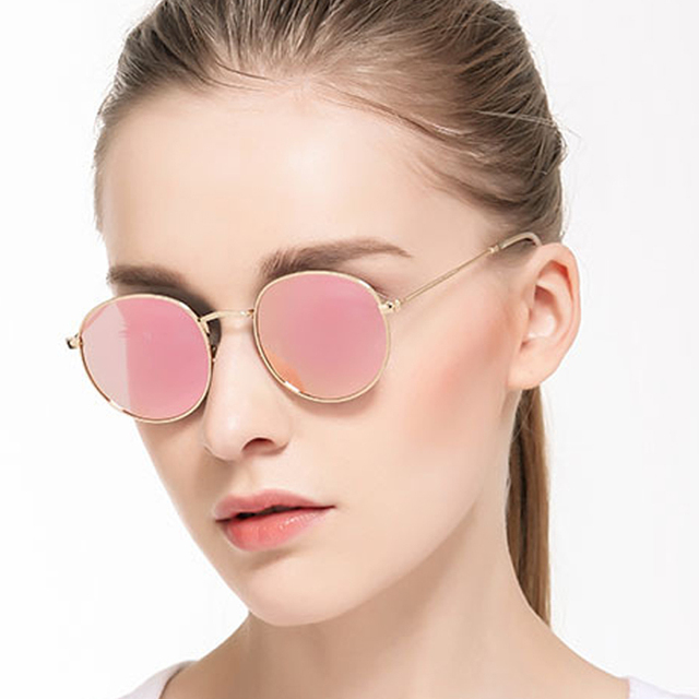Damskie okulary przeciwsłoneczne retro metalowe Oculos De Sol - tanie ubrania i akcesoria