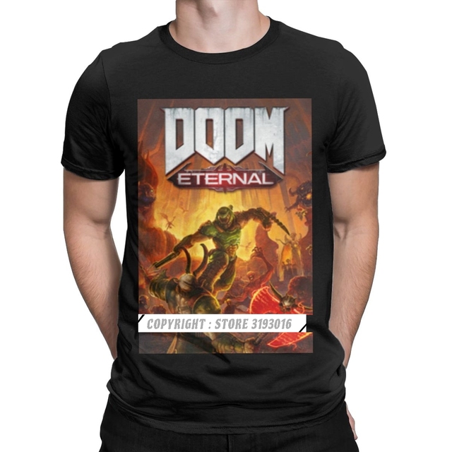 Koszulka Funny Doom Eternal z niezwykłym wzorem - moda męska Harajuku - tanie ubrania i akcesoria