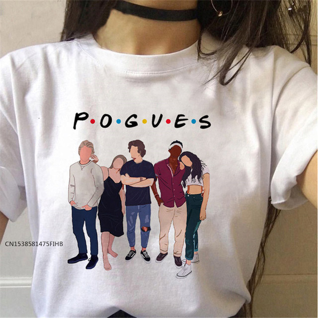 Nowa koszulka damskie z grafiką z serialu telewizyjnego Pogues i przyjaciele w stylu vintage - tanie ubrania i akcesoria