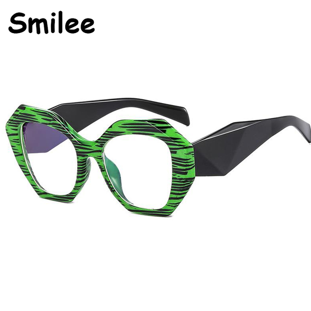 Nowoczesne Vintage okulary komputerowe zielone przezroczyste soczewki - tanie ubrania i akcesoria