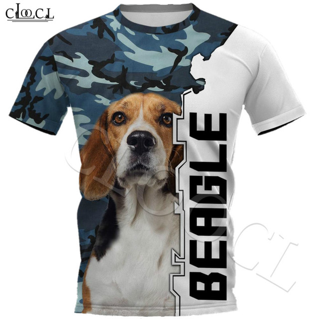 Koszulka 3D Camo dla psa rasy Beagle z krótkim rękawem w rozmiarze Plus Size - tanie ubrania i akcesoria