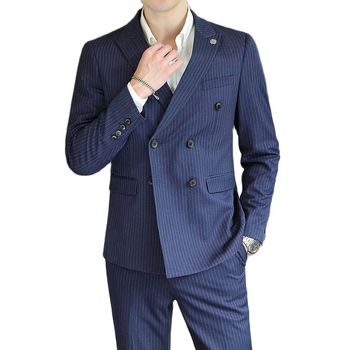 Kombinezon męski Slim Fit Blazer + spodnie - Garnitur męski 2021 dla eleganckiego Pana