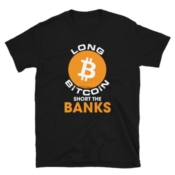 Koszulka męska Długi Bitcoin krótki banki Crypto BTC kryptowaluta