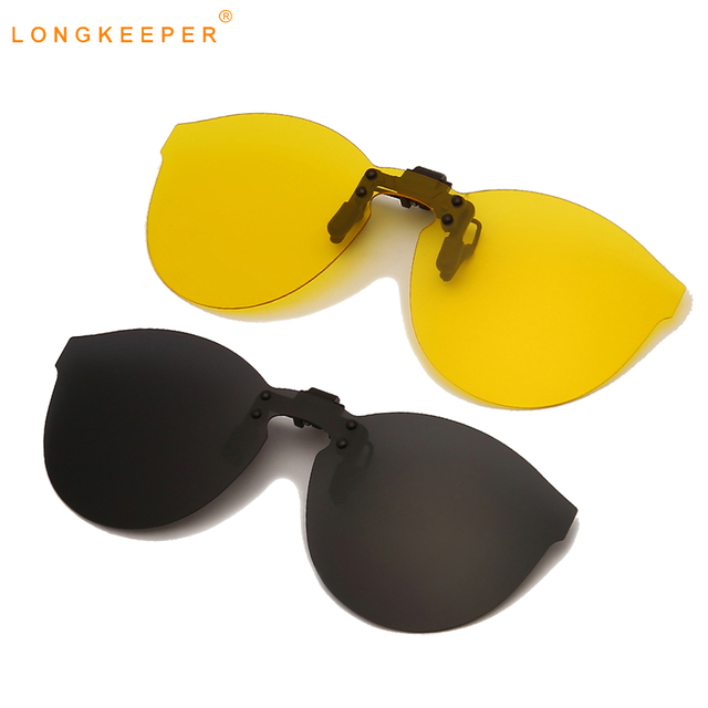 Nowoczesne okulary przeciwsłoneczne polaroidowe z nakładką i noktowizorem - męskie i damskie Oversize lustro - tanie ubrania i akcesoria