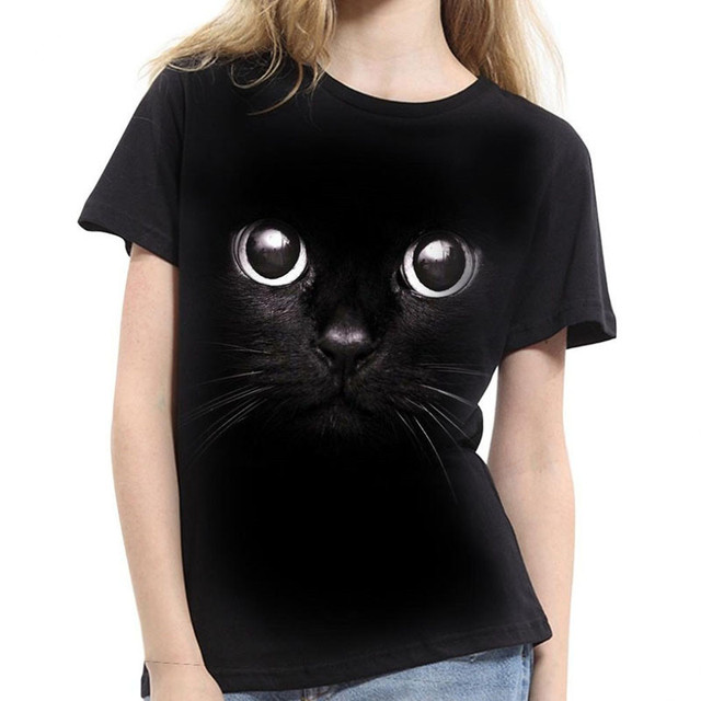 Nowe fajne 3D koszulki z nadrukiem kota dla kobiet - letnie trendy z krótkim rękawem - tanie ubrania i akcesoria