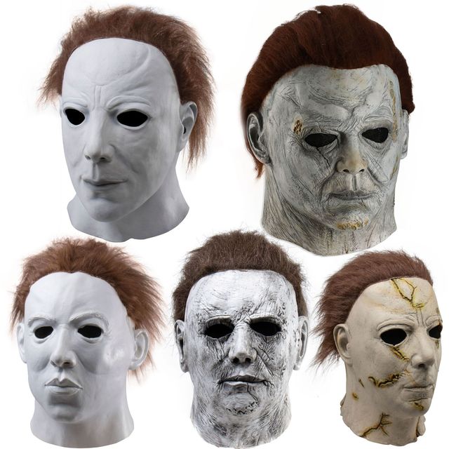 Maska Michaela Myersa na Halloween - straszna maska pełnowymiarowa z lateksu, idealna do cosplayu - tanie ubrania i akcesoria