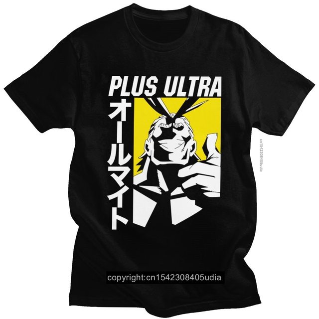 Koszulka męska Vintage Mha My Hero Academia Plus Ultra Manga z krótkim rękawem - tanie ubrania i akcesoria