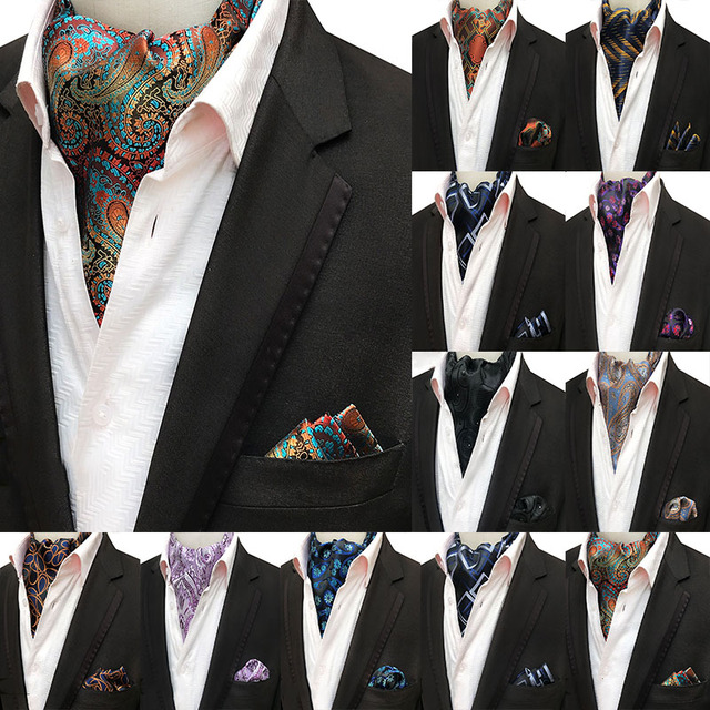 Męski jedwabny krawat Ascot w kwiecistej obudowie na smartfon - zestaw prezenty dla mężczyzn - tanie ubrania i akcesoria