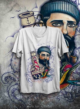 Gorąca koszulka męska Maglietta Nuovo - Tatuażowa Rockabilly z wzorem Żeglarskiego Ośmiornicy