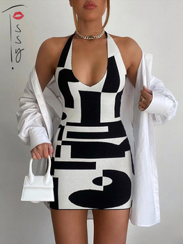 Sukienka dzianinowa Tossy 2022 wiosna - Wielofunkcyjna Mini Bodycon z odkrytymi plecami dla kobiet - Idealna na imprezę klubową, plażową Y2K - Nowa kolekcja Vestidos