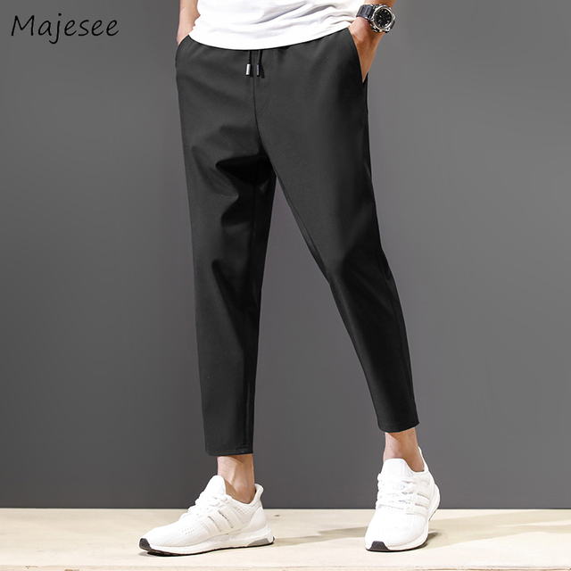 Męskie spodnie haremki w stylu koreańskim, długie, elastyczne w pasie i oddychające - tanie ubrania i akcesoria