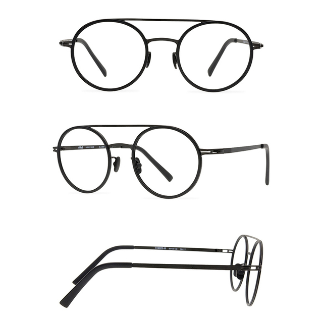 Belight okulary korekcyjne octanowe z podwójnym mostkiem w kształcie okręgu - męskie i damskie, ramka T19025-M - tanie ubrania i akcesoria