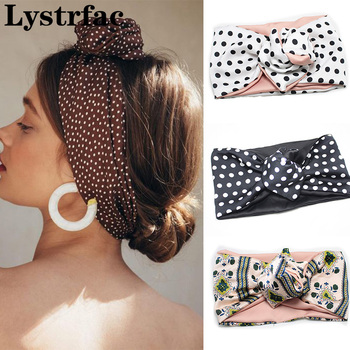 Lystrfac Vintage - wielofunkcyjny turban w groszki dla kobiet - pasmo włosów regulowane - stylowy dodatek do włosów