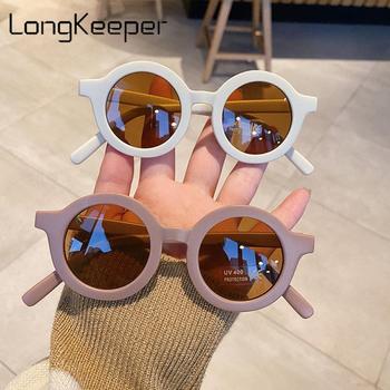 Kolorowe okrągłe okulary przeciwsłoneczne LongKeeper Fashion dla dzieci chłopców i dziewcząt - Vintage style, urocze Lentes De Sol 2021