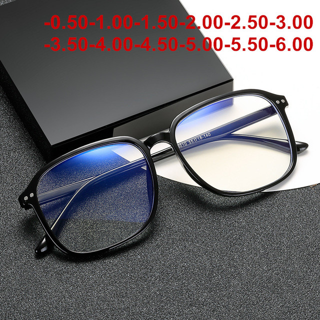 Gotowe optyczne okulary Anti-Blue Light dla krótkowzroczności - kobiety, mężczyźni różne dioptrie od -0.5 do -6.0 - tanie ubrania i akcesoria