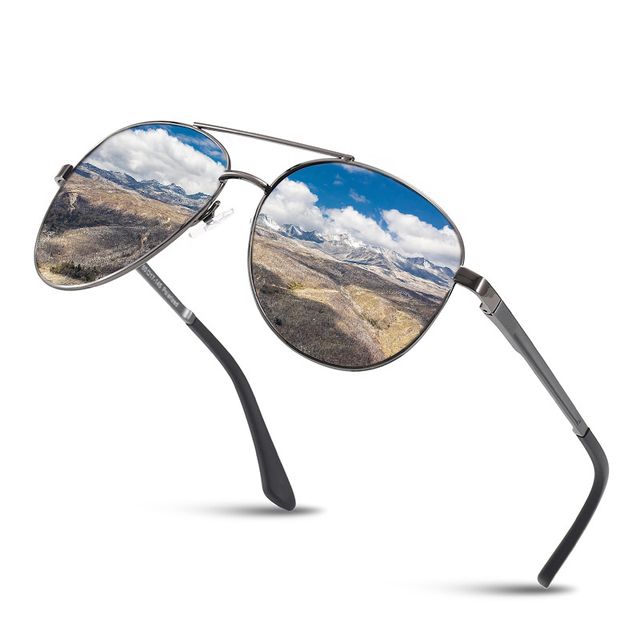 Męskie spolaryzowane okulary przeciwsłoneczne pilotki Marki Metail z UV400, w stylu vintage - tanie ubrania i akcesoria