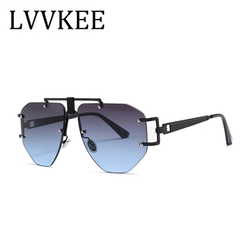 Okulary przeciwsłoneczne LVVKEE 2019 męskie i damskie duże ramki Vintage UV400