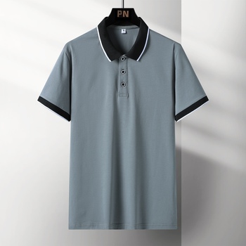 Koszulka Polo męska z krótkim rękawem w paski, casualowa, bawełniana, rozmiar M-4XL