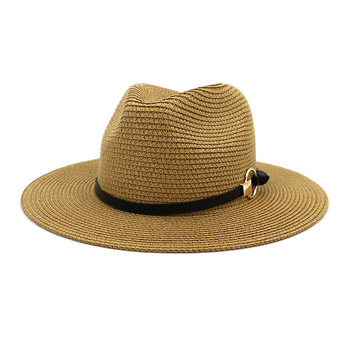 Ręcznie tkany szeroki rond strzelecki Lato Jazz odkryty kapelusz przeciwsłoneczny dla kobiet na plażę i podróżowanie